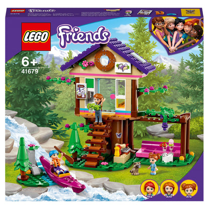 LEGO Friends Forest House Treehouse Set 41679, nature-themed playset for kids with fun building elements.