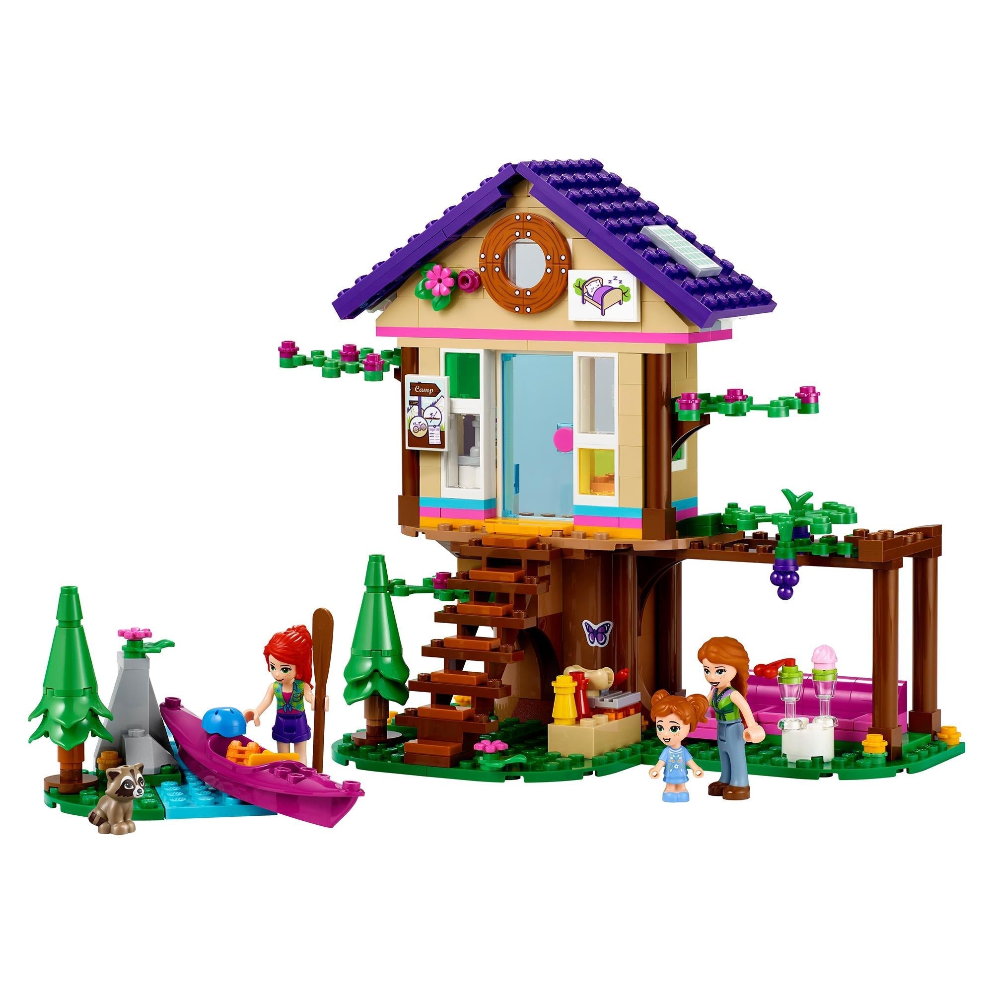 LEGO® Friends Forest House Treehouse Set 41679 featuring nature-themed play, kids enjoying outdoor fun, and vibrant colors.