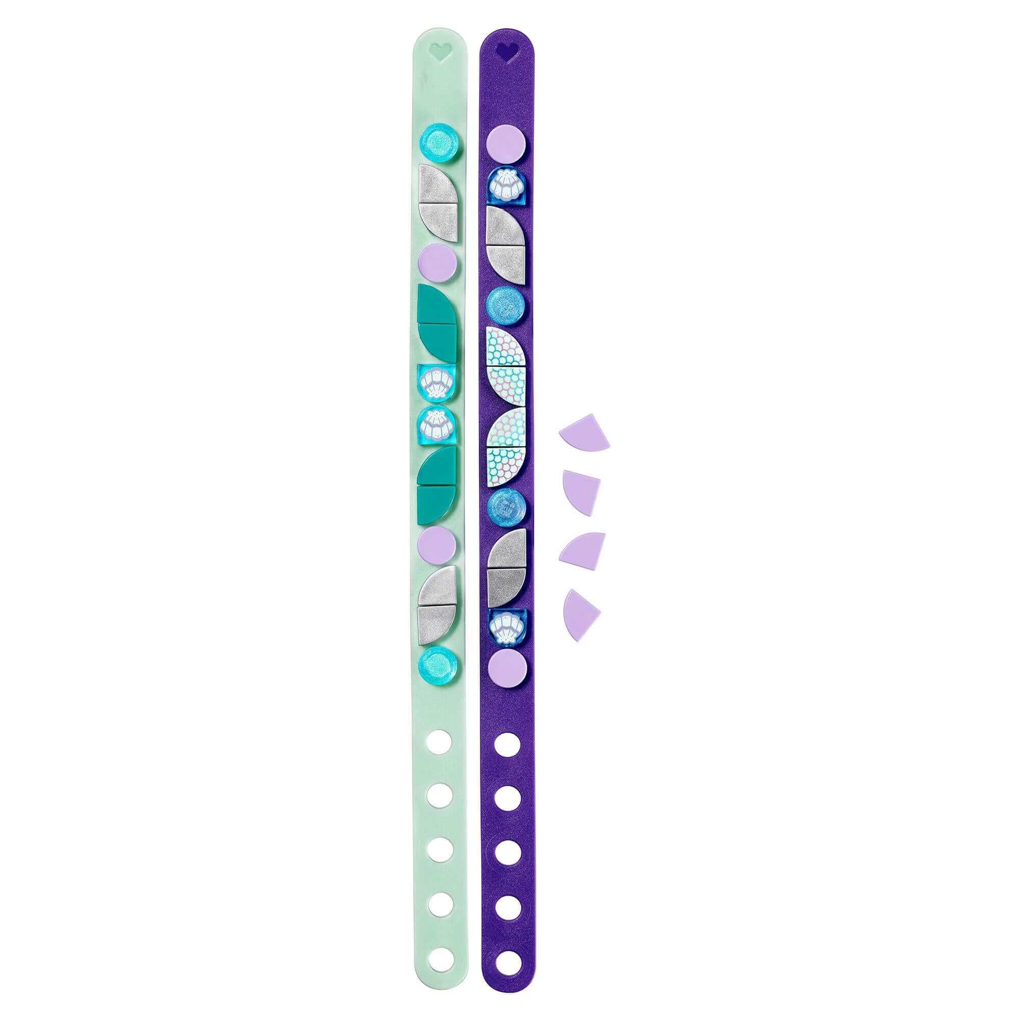 LEGO® DOTS Mermaid Vibes Bracelets Craft Set 41909 with colorful tiles and adjustable straps for creative fun.