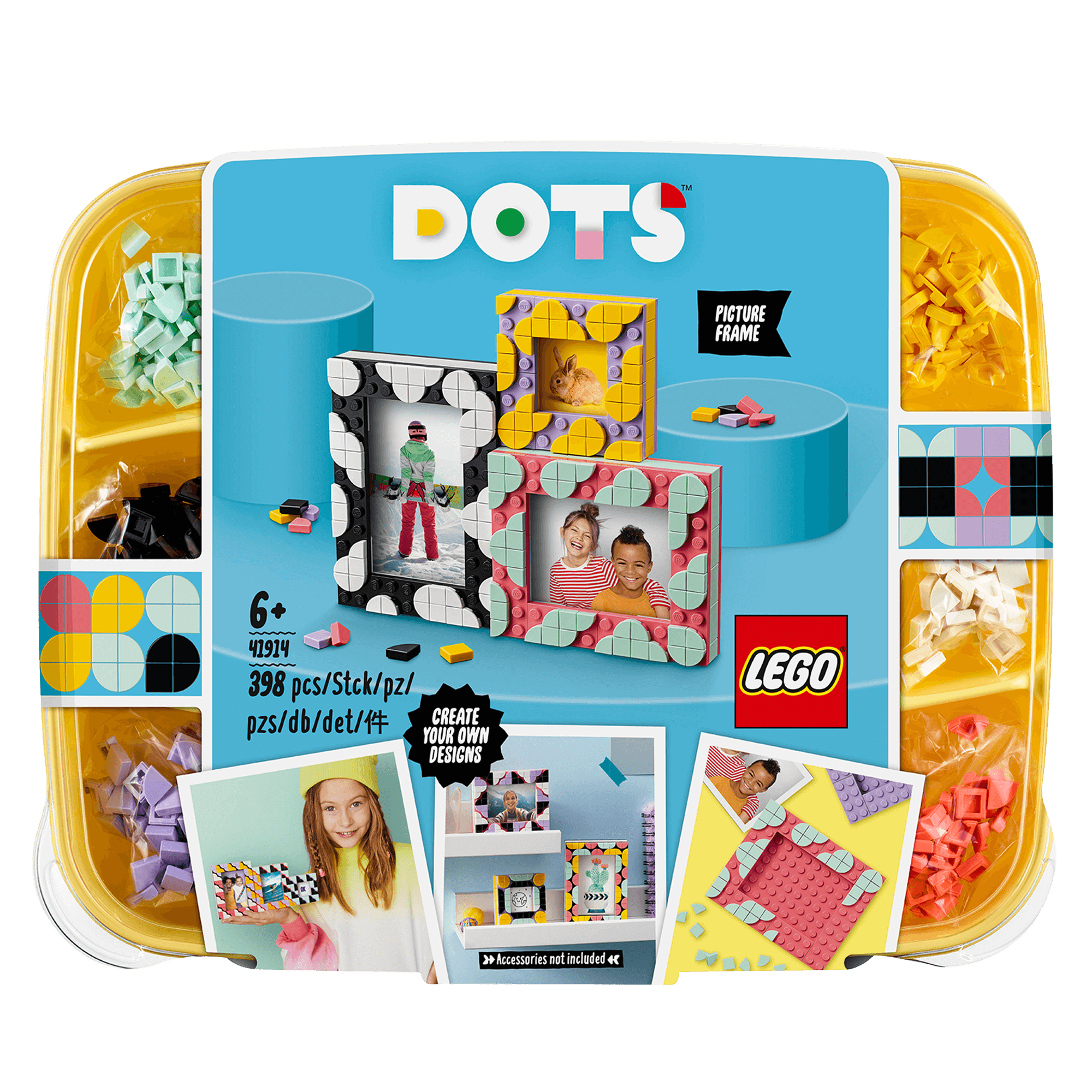 LEGO DOTS Creative Picture Frames Set 41914 with connectable frames and colorful tiles for design fun