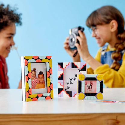 LEGO DOTS Creative Picture Frames Crafts Set 41914 with colorful designs, perfect for kids' creativity and fun photo display.