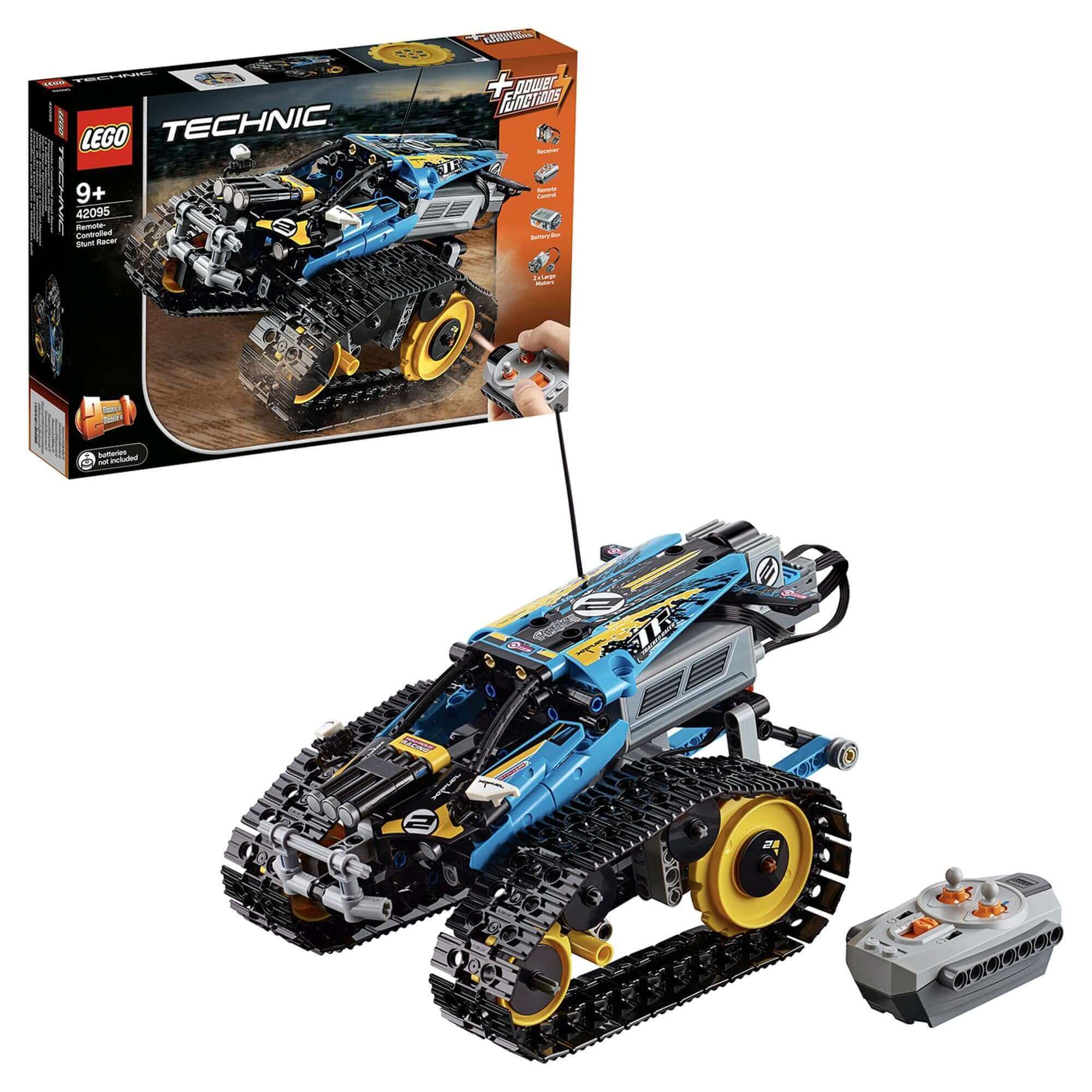 LEGO Technic Stunt Racer RC Car Toy 42095 with remote control and box for ages 9 and up.