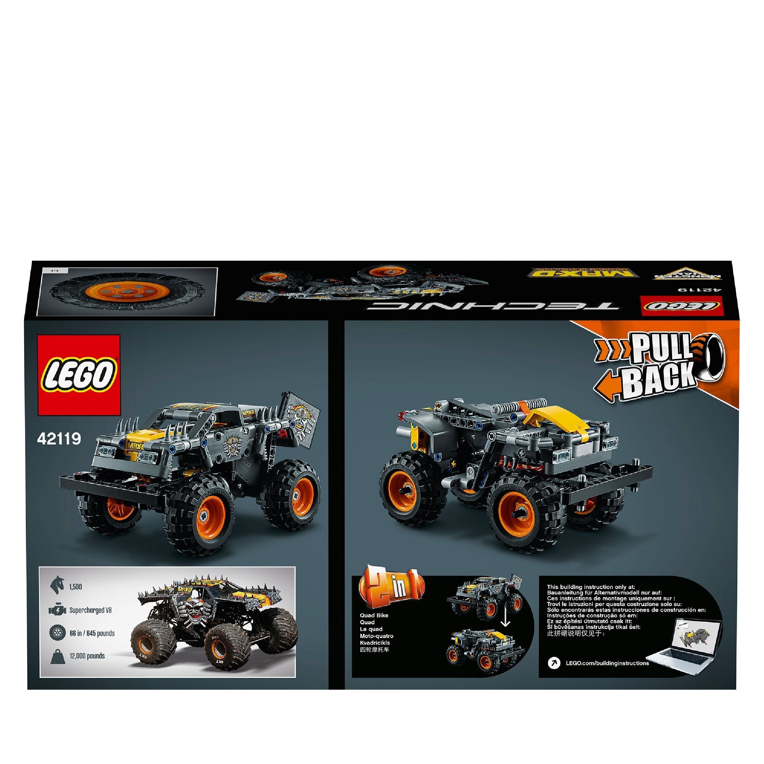 LEGO® Technic Monster Jam Max-D Truck Toy 42119