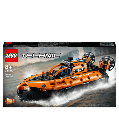 LEGO® Technic 2 in 1 Rescue Hovercraft Model Toy 42120 with realistic features and hovering design.