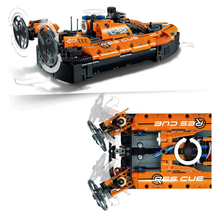 LEGO® Technic Rescue Hovercraft Model Toy 42120 showcasing its 'hovering' design and authentic rescue vehicle features.