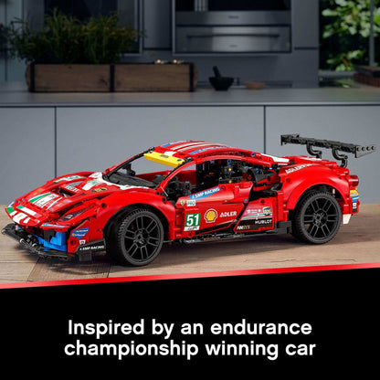 LEGO Technic Ferrari 488 GTE AF Corse set 42125, detailed model inspired by a race-winning endurance car.