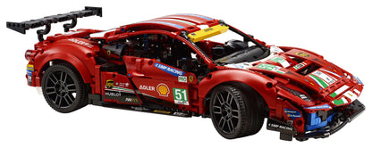LEGO Technic Ferrari 488 GTE AF Corse #51 Set 42125 detailed replica model for racing fans.
