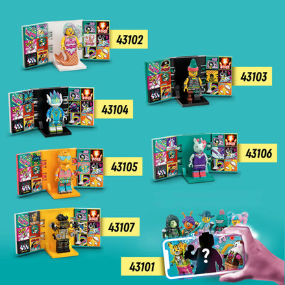 LEGO VIDIYO Punk Pirate BeatBox music set 43103 showcases various colorful BeatBox and character models.