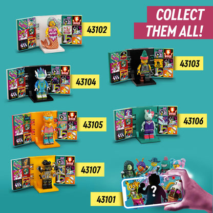 Display of various LEGO® VIDIYO BeatBox sets including Punk Pirate, inviting kids to collect them all.