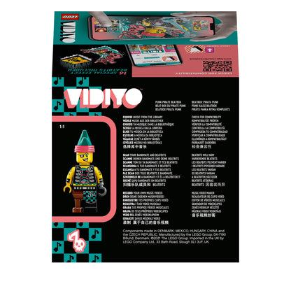 LEGO VIDIYO Punk Pirate BeatBox set showcasing packaging, app features, and creative music video elements.
