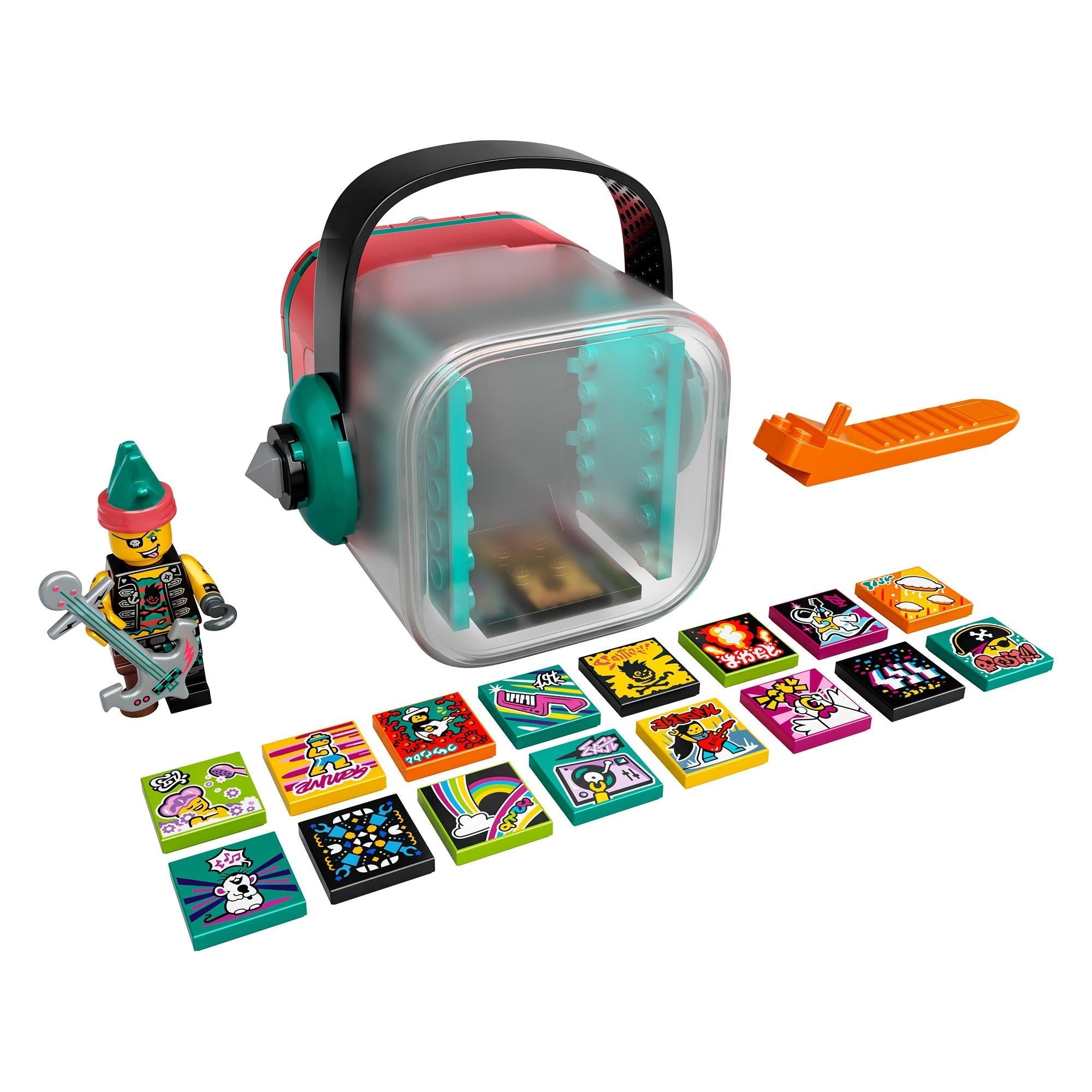 LEGO® VIDIYO Punk Pirate BeatBox set with character, accessories, and colorful song tiles for creating music videos.