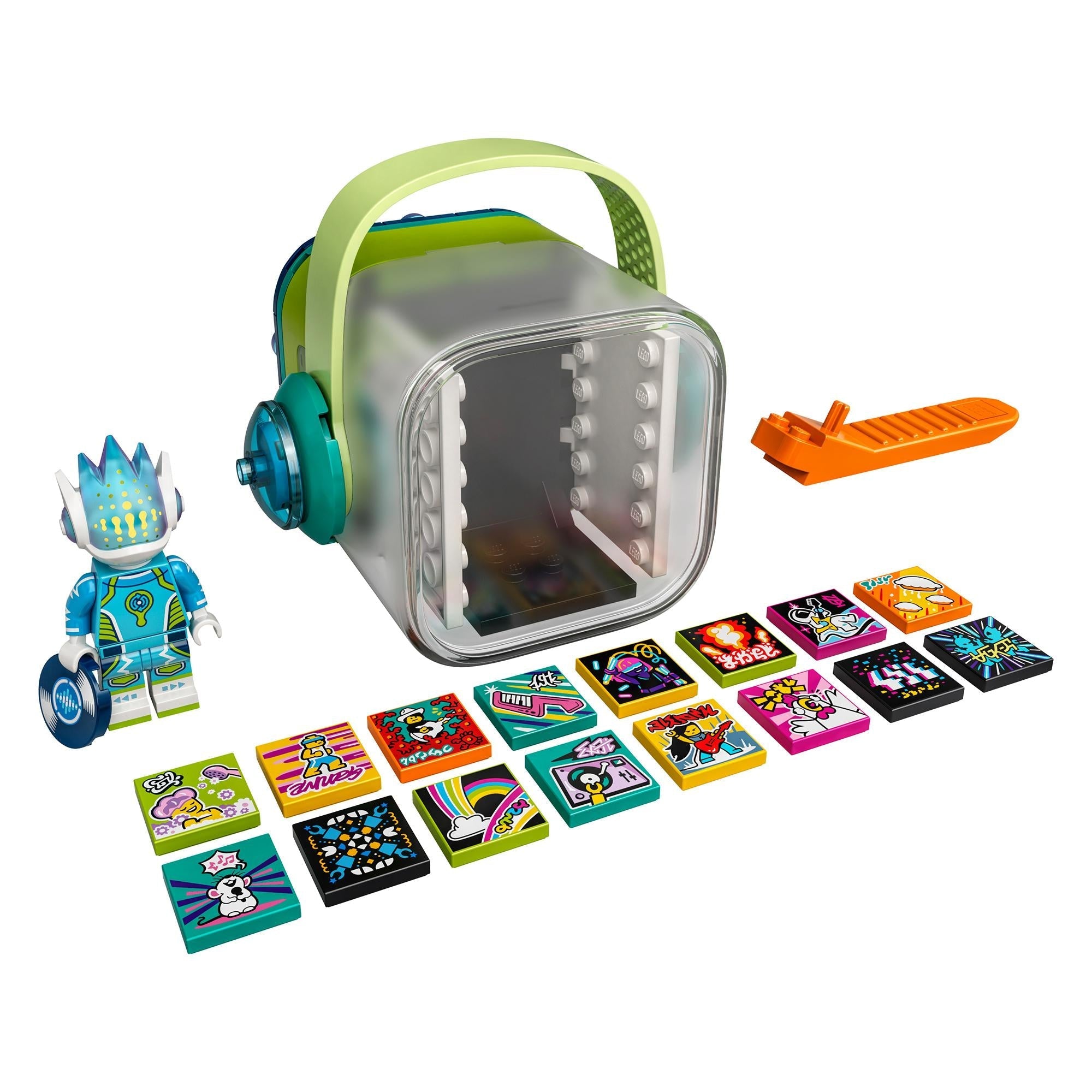 LEGO VIDIYO Alien DJ BeatBox set with colorful tiles and a character, ideal for creating music videos.