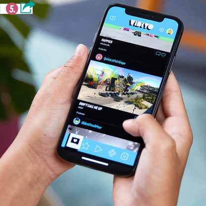Child using LEGO® VIDIYO app to create music videos, showcasing engaging dance and animation features.