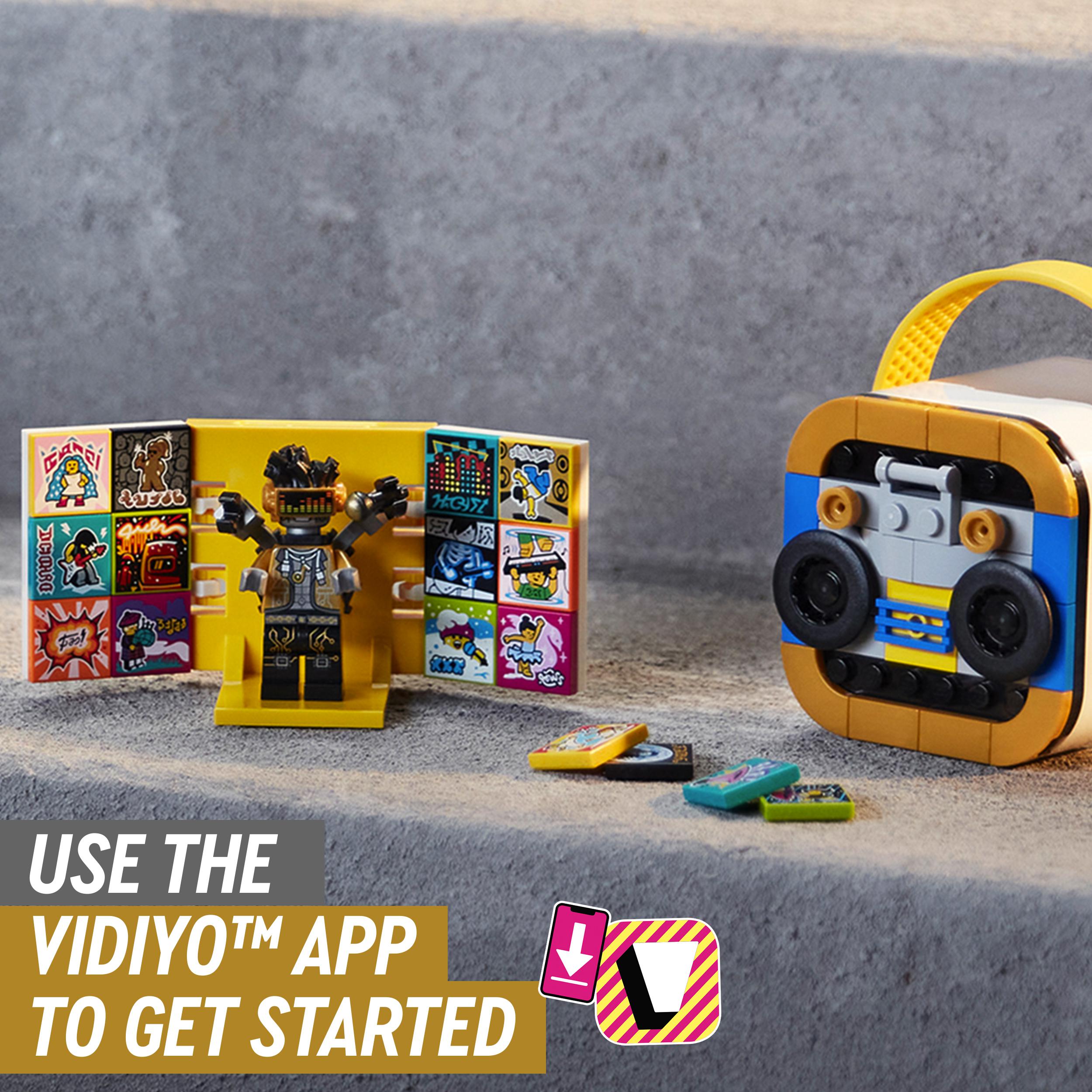 LEGO VIDIYO HipHop Robot BeatBox set with app and robot figure for inspiring kids' music video creativity.