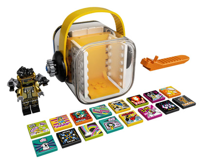 LEGO® VIDIYO HipHop Robot BeatBox set featuring a robot figure, BeatBox, and colorful character tiles.