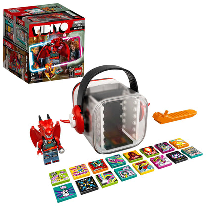 LEGO® VIDIYO Metal Dragon BeatBox AR Music Set 43109 with a dragon figure and colorful tiles for music video creation.