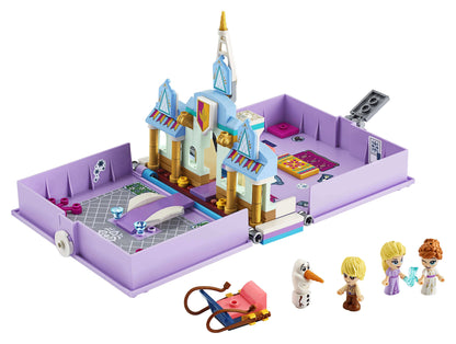 LEGO Disney Frozen II Anna and Elsa’s Storybook 43175 with Arendelle castle and micro-doll figures including Olaf.