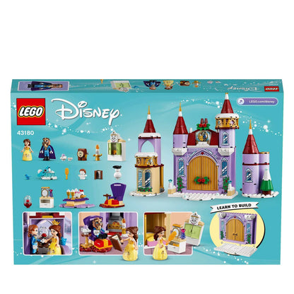 LEGO Disney Princess Belle's Castle Winter Toy 43180 with Belle, the Beast, and fun building features.