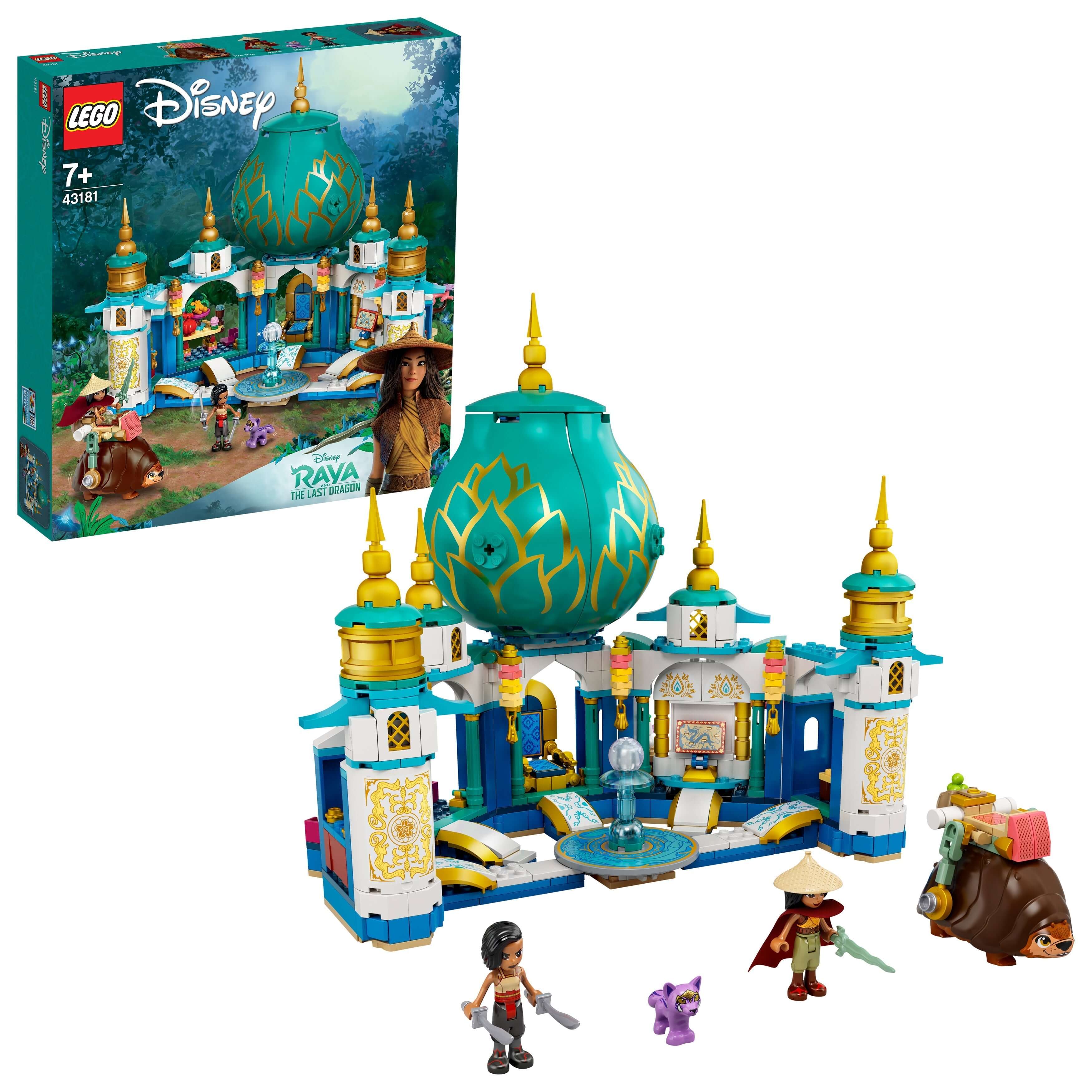 LEGO Disney Raya and the Heart Palace Playset 43181 with figures, vibrant palace design and characters from Raya and the Last Dragon.