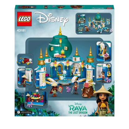 LEGO Disney Raya and the Last Dragon Heart Palace Playset 43181 featuring minidoll figures and Tuk Tuk.