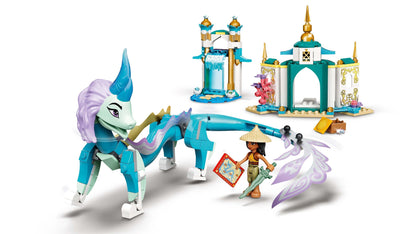 LEGO® Disney Raya and Sisu Dragon Playset 43184 featuring Raya mini-doll and Sisu Dragon figure with builds.