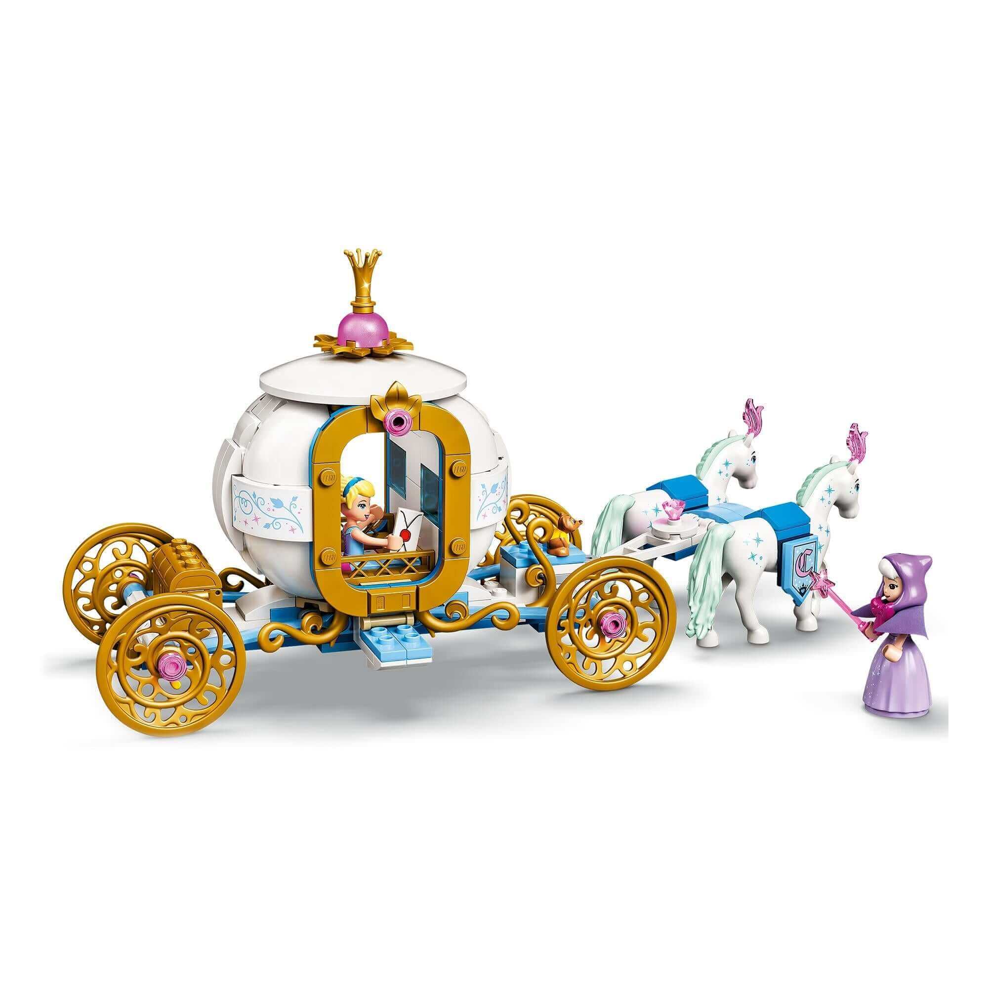 LEGO Disney Cinderella's Royal Carriage Toy 43192 with minidolls, horses, and a magical carriage.