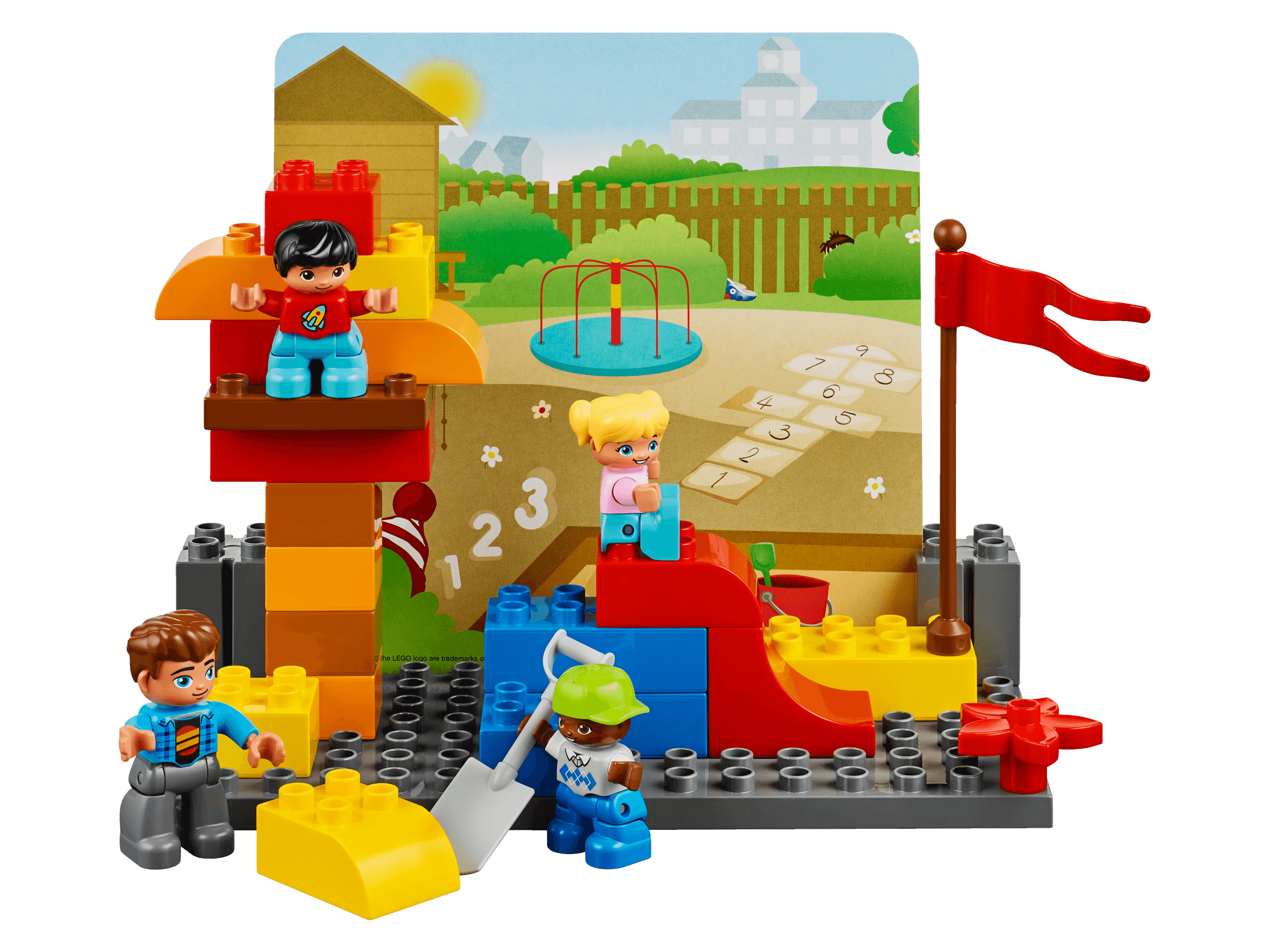 LEGO® Education StoryTales 45005 set featuring kids building stories and engaging in role play.