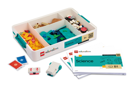 LEGO Education Science Year 4-6 kit with bricks, interactive lesson plans, and resources for hands-on learning.