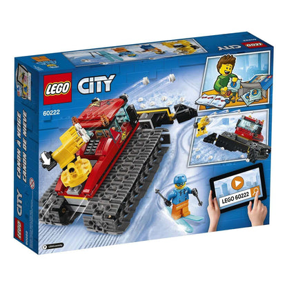 LEGO City Snow Groomer with Plough Toy 60222 packaging featuring snow plow, minifigures, and play accessories.