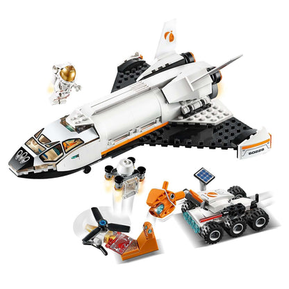 LEGO® City Mars Research Shuttle 60226 with astronauts, rocket drone, rover and helidrone for space exploration fun.