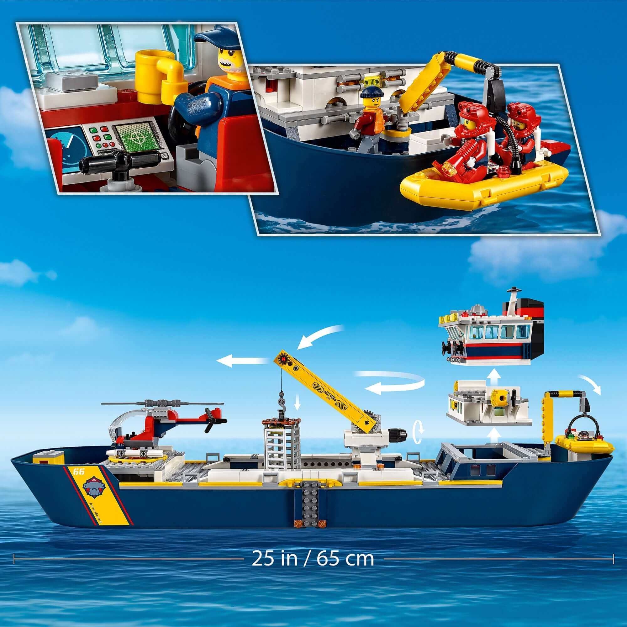LEGO® City Ocean Exploration Ship 60266 featuring The deep-sea exploration playset with various details and characters.