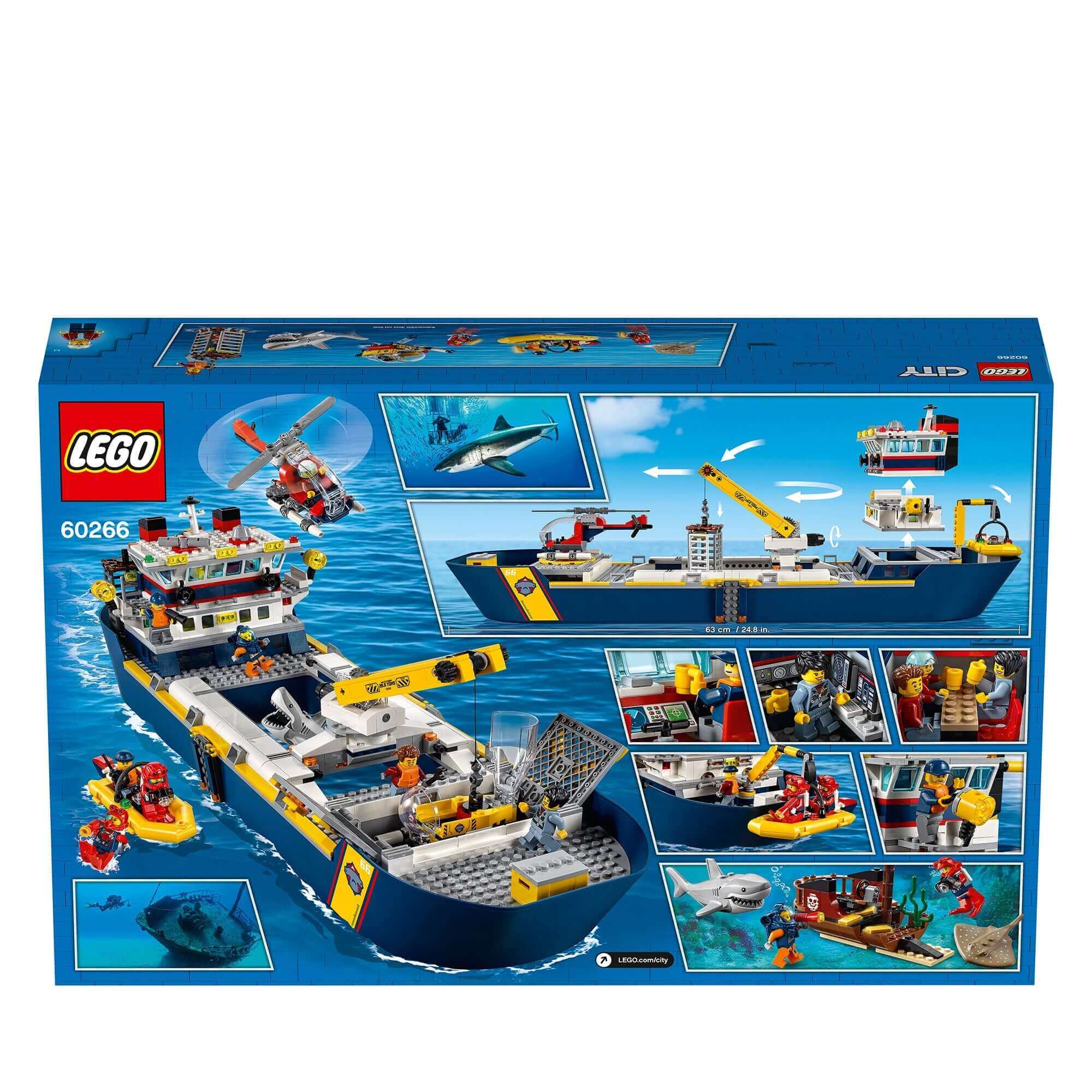 LEGO City Ocean Exploration Ship 60266 playset showcasing deep-sea adventures and marine life exploration.