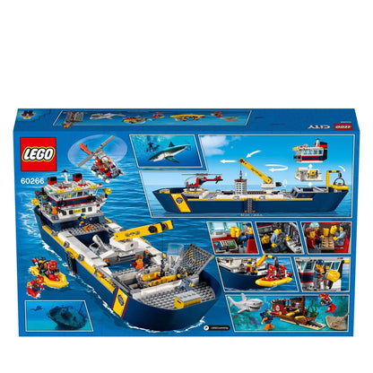 LEGO City Ocean Exploration Ship 60266 playset showcasing deep-sea adventures and marine life exploration.
