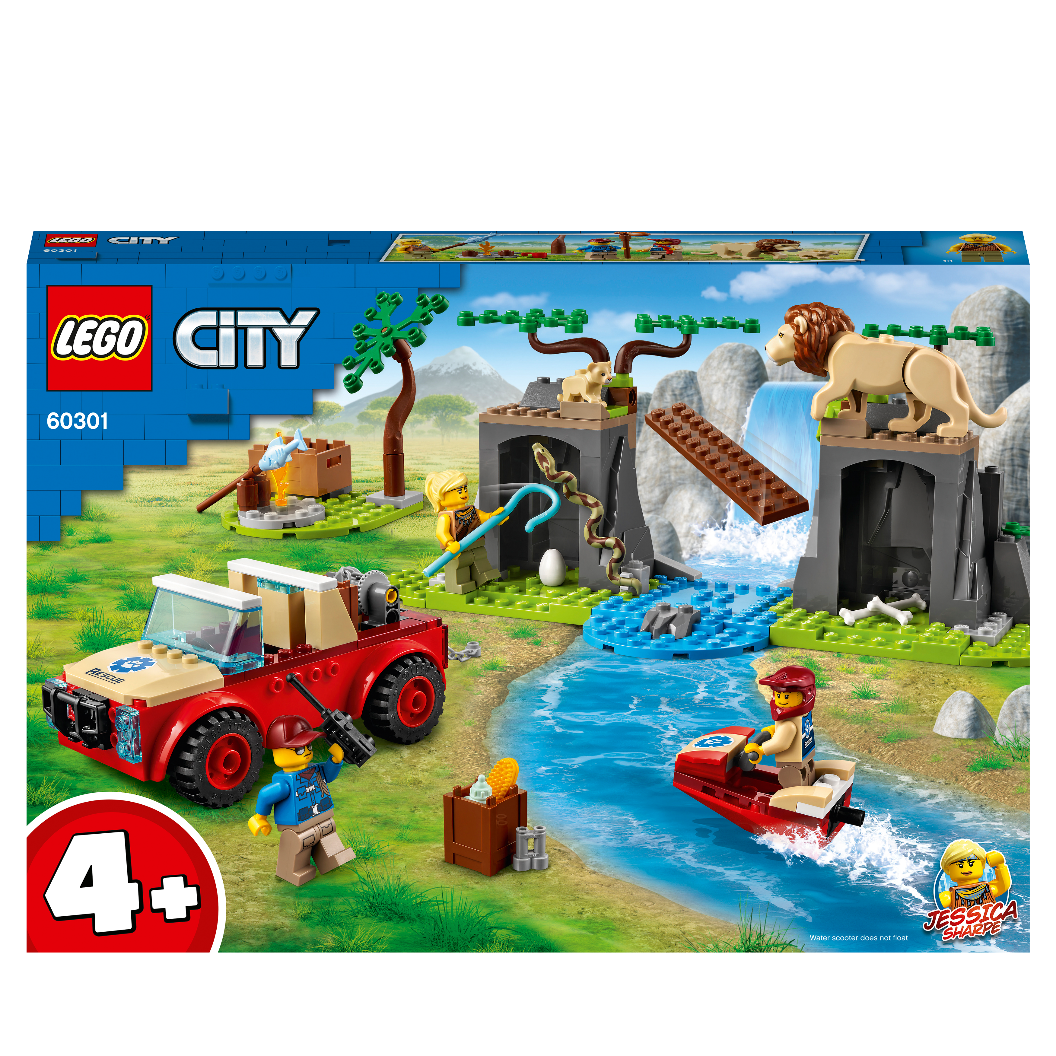 LEGO® City Wildlife Rescue Off Roader Car Toy 60301 with characters, animals, and rescue scenes for kids.