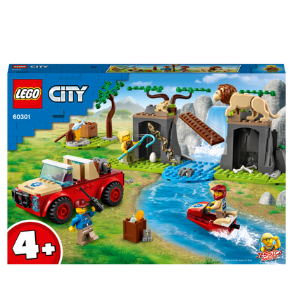 LEGO® City Wildlife Rescue Off Roader Car Toy 60301 with characters, animals, and rescue scenes for kids.