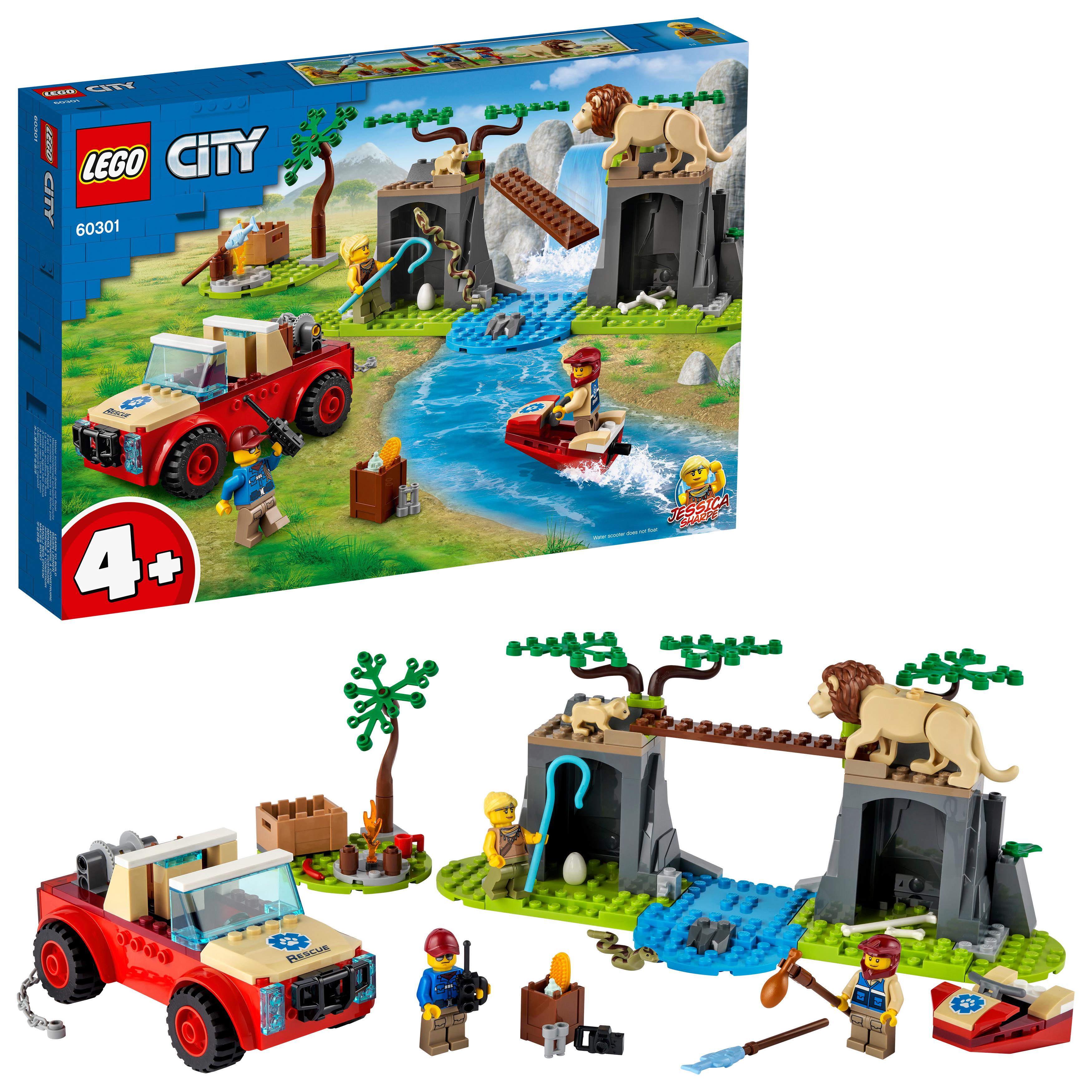 LEGO® City Wildlife Rescue Off Roader Car Toy 60301, featuring rescue missions, iconic animals, and adventure characters.