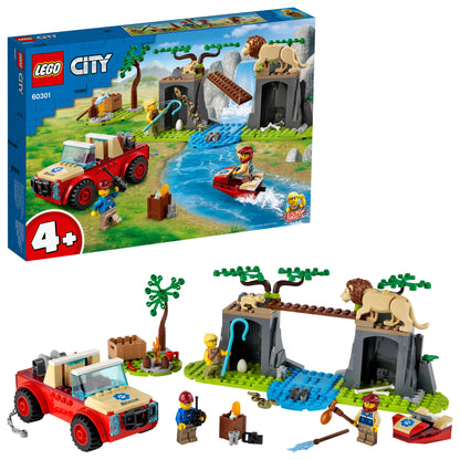 LEGO® City Wildlife Rescue Off Roader Car Toy 60301, featuring rescue missions, iconic animals, and adventure characters.