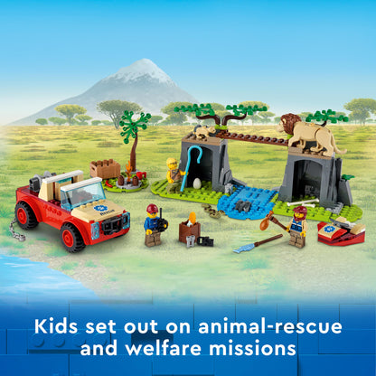 LEGO City Wildlife Rescue Off Roader Car Toy 60301, kids engage in wildlife rescue with iconic animals and a playset.