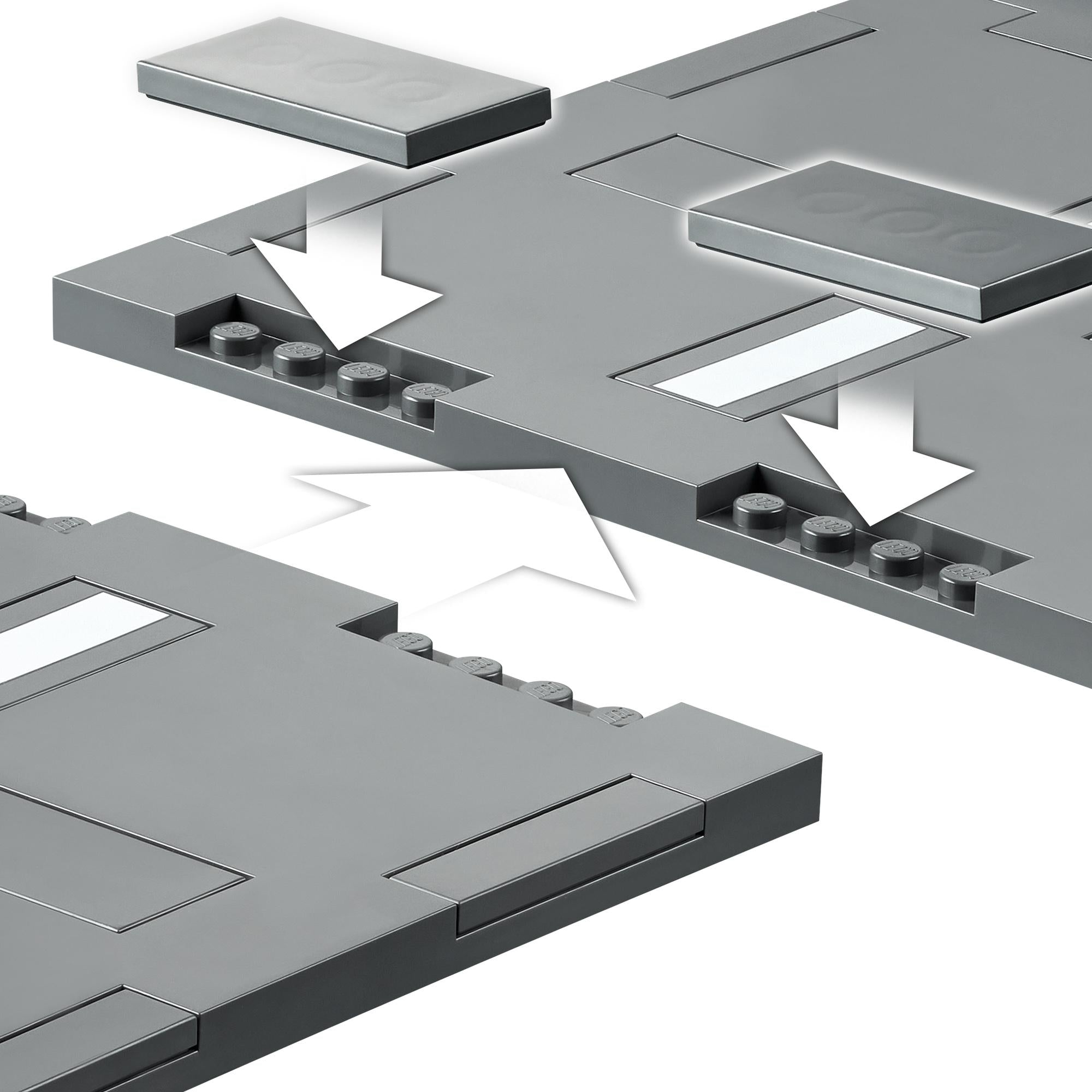 LEGO® City Road Plates showing connection points for easy assembly and expansion of your city layout.