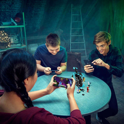 Kids engaging with LEGO® Hidden Side set 70427, exploring AR play in a fun, interactive environment.
