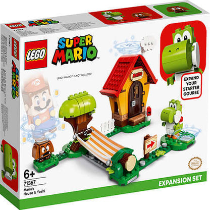LEGO Super Mario Mario's House & Yoshi Expansion Set 71367 featuring a buildable Yoshi, house, and game elements.