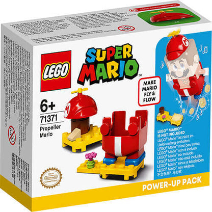 LEGO Super Mario Propeller Mario Power-Up Pack 71371 box featuring propeller cap and special pants for Mario figure.