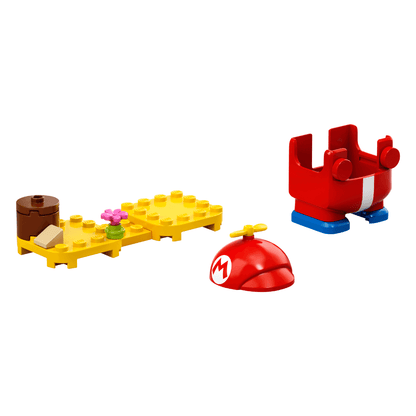LEGO Super Mario Propeller Mario Power-Up Pack components including propeller hat and buildable elements.