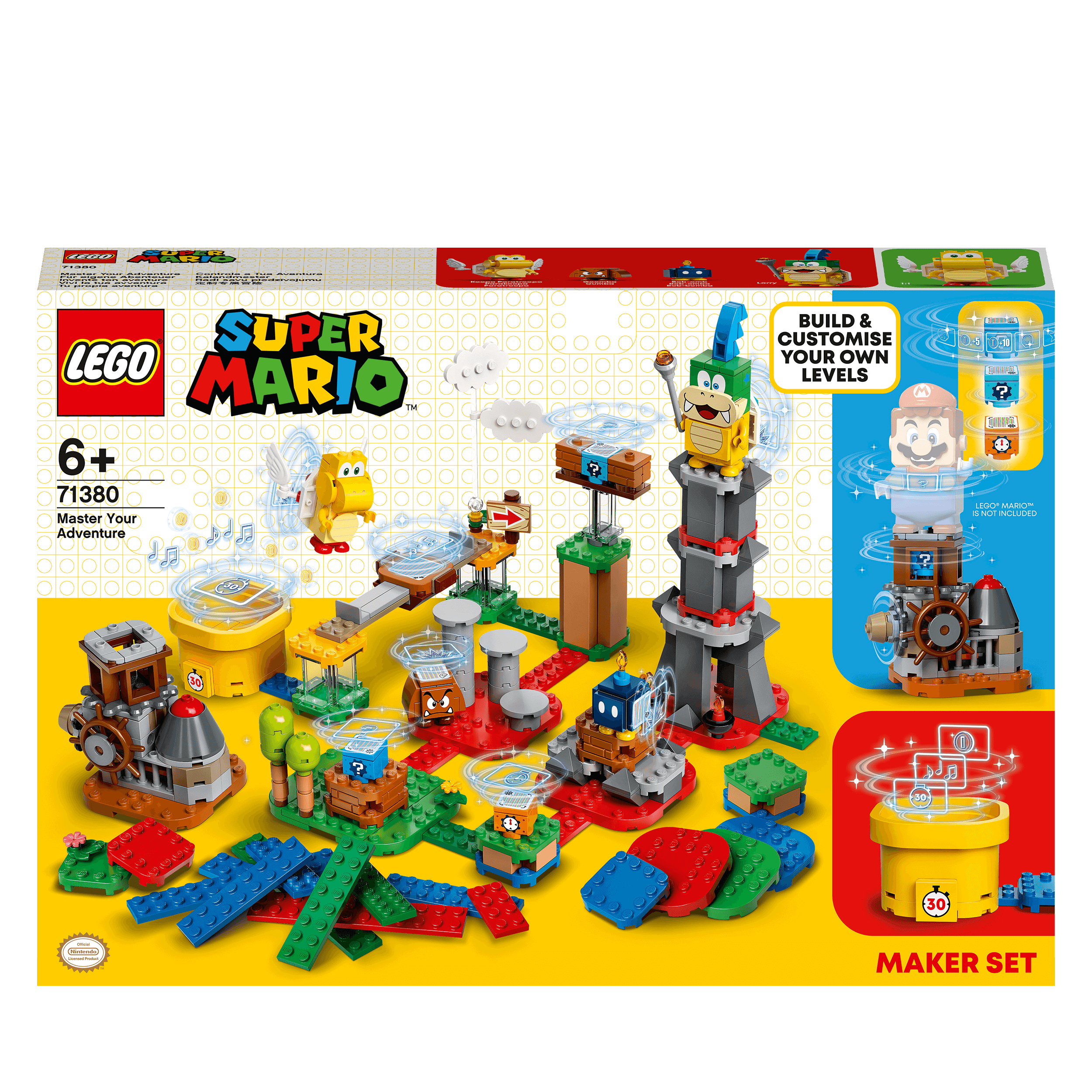 LEGO Super Mario Master Adventure Maker Set 71380, create custom levels for kids ages 6+, inclusive play and creativity.