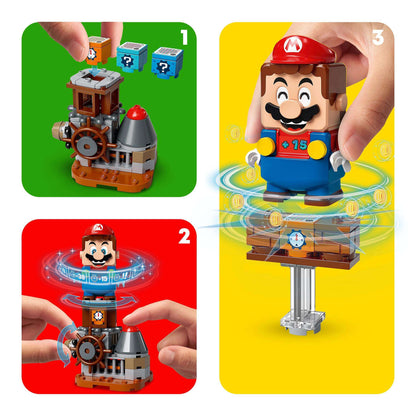LEGO Super Mario Master Adventure Maker Set 71380 showcasing Mario building unique levels and activating features.