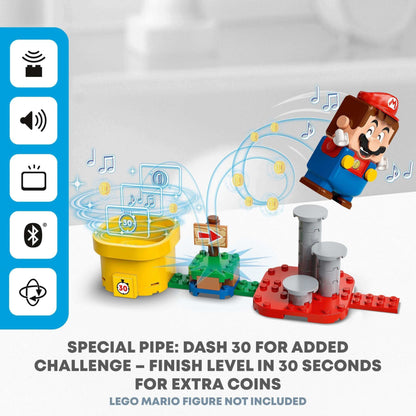 LEGO® Super Mario Master Adventure Maker Set 71380 showcases interactive gameplay with Mario, special pipe features, and exciting challenges.
