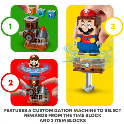 LEGO Super Mario Master Adventure Maker Set 71380 showcasing customization features with Mario and interactive items.