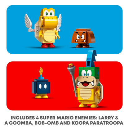 LEGO® Super Mario Master Adventure Maker Set 71380 featuring Larry, Goomba, Bob-Omb, and Koopa Paratroopa figures.