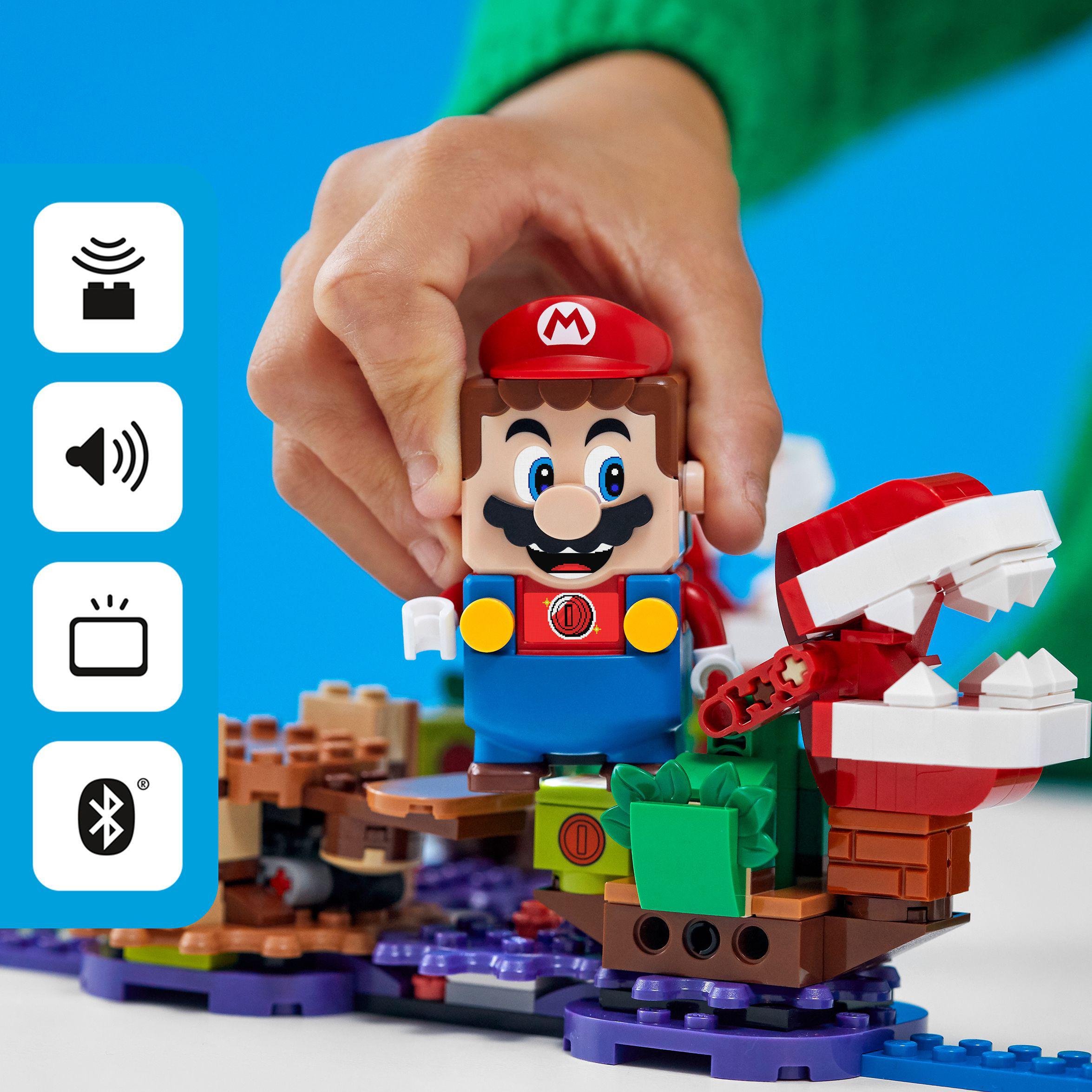 LEGO® Super Mario Piranha Plant Expansion Set 71382 with Mario figure and interactive features in Soda Jungle.
