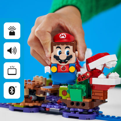LEGO® Super Mario Piranha Plant Expansion Set 71382 with Mario figure and interactive features in Soda Jungle.